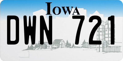 IA license plate DWN721