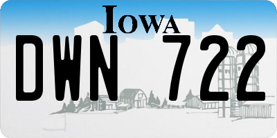 IA license plate DWN722