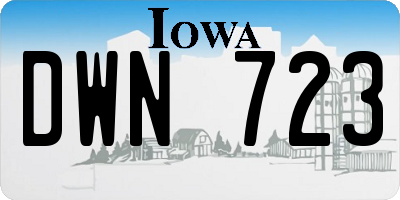 IA license plate DWN723