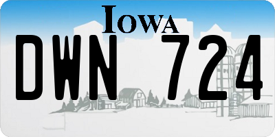IA license plate DWN724