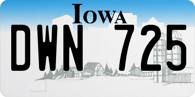 IA license plate DWN725