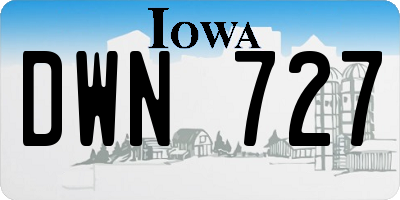 IA license plate DWN727