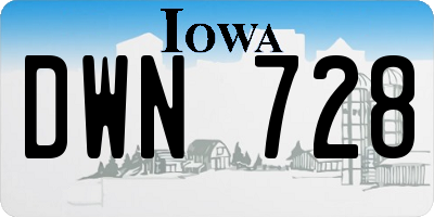 IA license plate DWN728