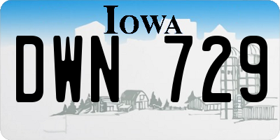 IA license plate DWN729