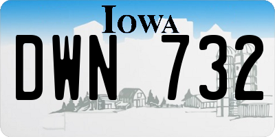 IA license plate DWN732