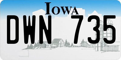 IA license plate DWN735