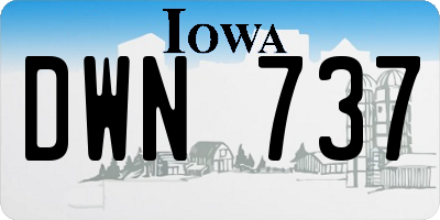 IA license plate DWN737