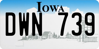 IA license plate DWN739