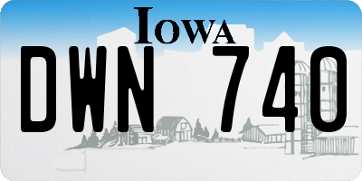 IA license plate DWN740