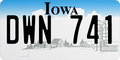 IA license plate DWN741