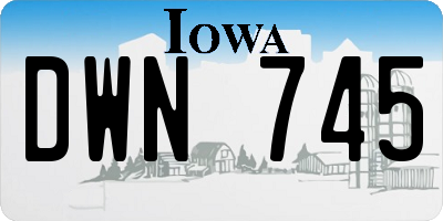 IA license plate DWN745