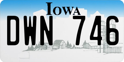 IA license plate DWN746