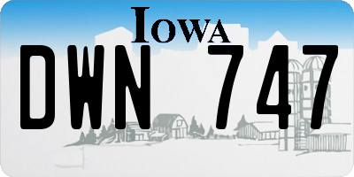 IA license plate DWN747