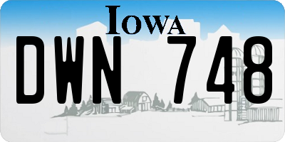 IA license plate DWN748