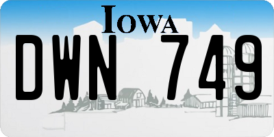 IA license plate DWN749