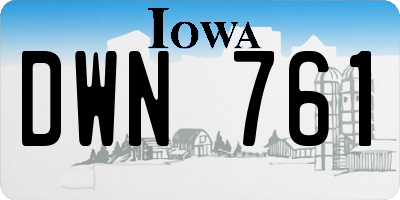 IA license plate DWN761