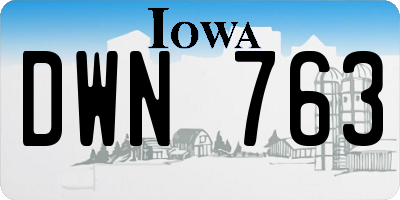 IA license plate DWN763