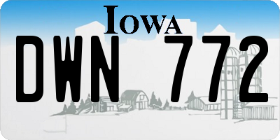 IA license plate DWN772
