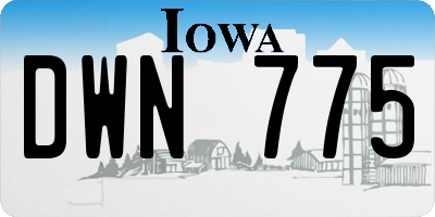 IA license plate DWN775
