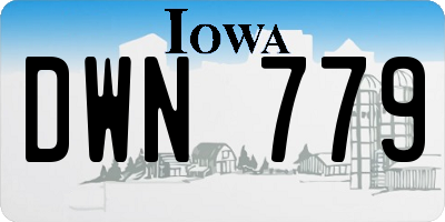 IA license plate DWN779