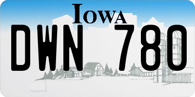 IA license plate DWN780
