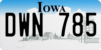 IA license plate DWN785