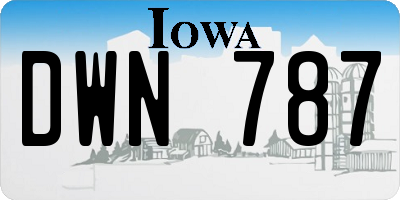 IA license plate DWN787