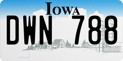 IA license plate DWN788