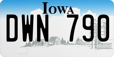 IA license plate DWN790