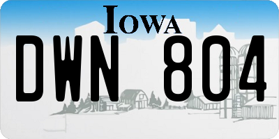 IA license plate DWN804