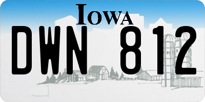 IA license plate DWN812