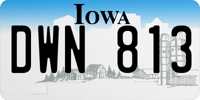 IA license plate DWN813