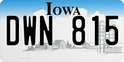 IA license plate DWN815