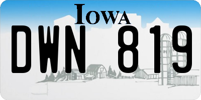 IA license plate DWN819