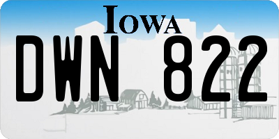 IA license plate DWN822