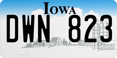 IA license plate DWN823