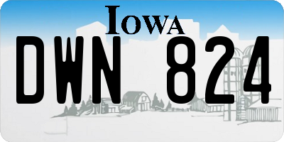 IA license plate DWN824