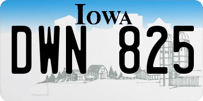 IA license plate DWN825