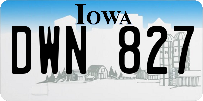 IA license plate DWN827