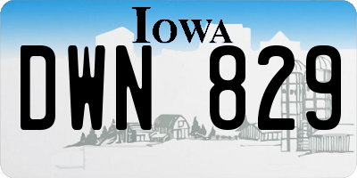 IA license plate DWN829