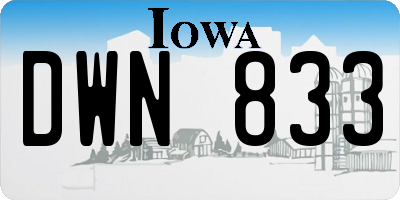 IA license plate DWN833