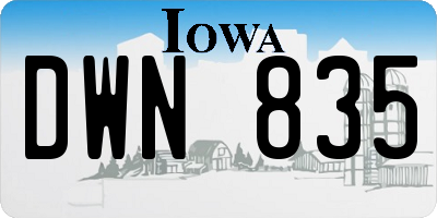 IA license plate DWN835