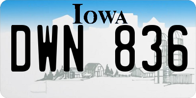 IA license plate DWN836