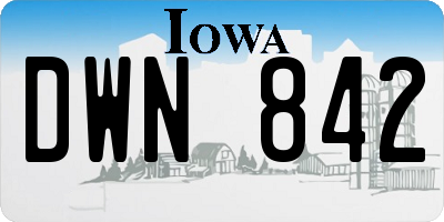 IA license plate DWN842