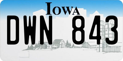 IA license plate DWN843