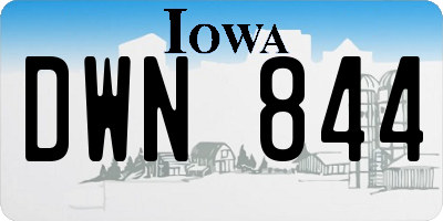 IA license plate DWN844