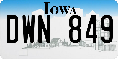 IA license plate DWN849