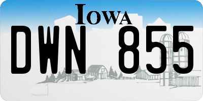 IA license plate DWN855