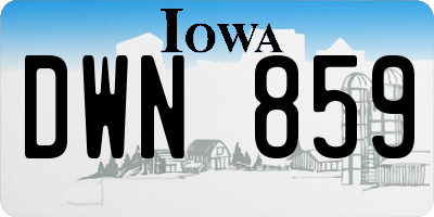 IA license plate DWN859