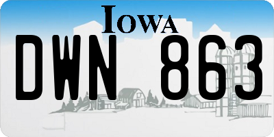 IA license plate DWN863